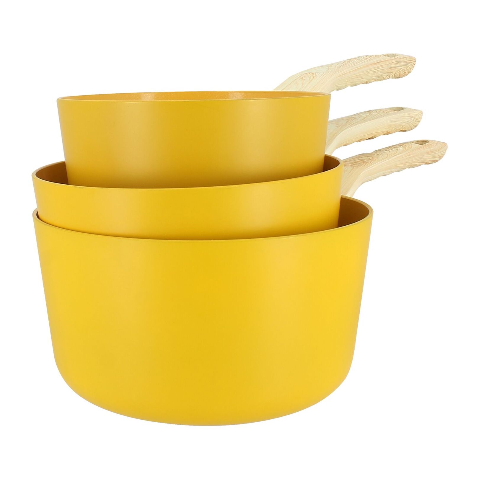 Set de 3 casseroles en aluminium jaune -  compatible induction SAFRAN