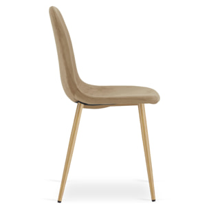 Set di 2 sedie Padva in velluto marrone e gambe effetto rovere