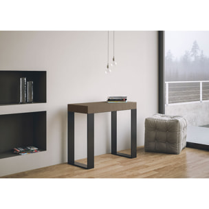 Console extensible 90x40/300 cm Tecno Taupe cadre Anthracite