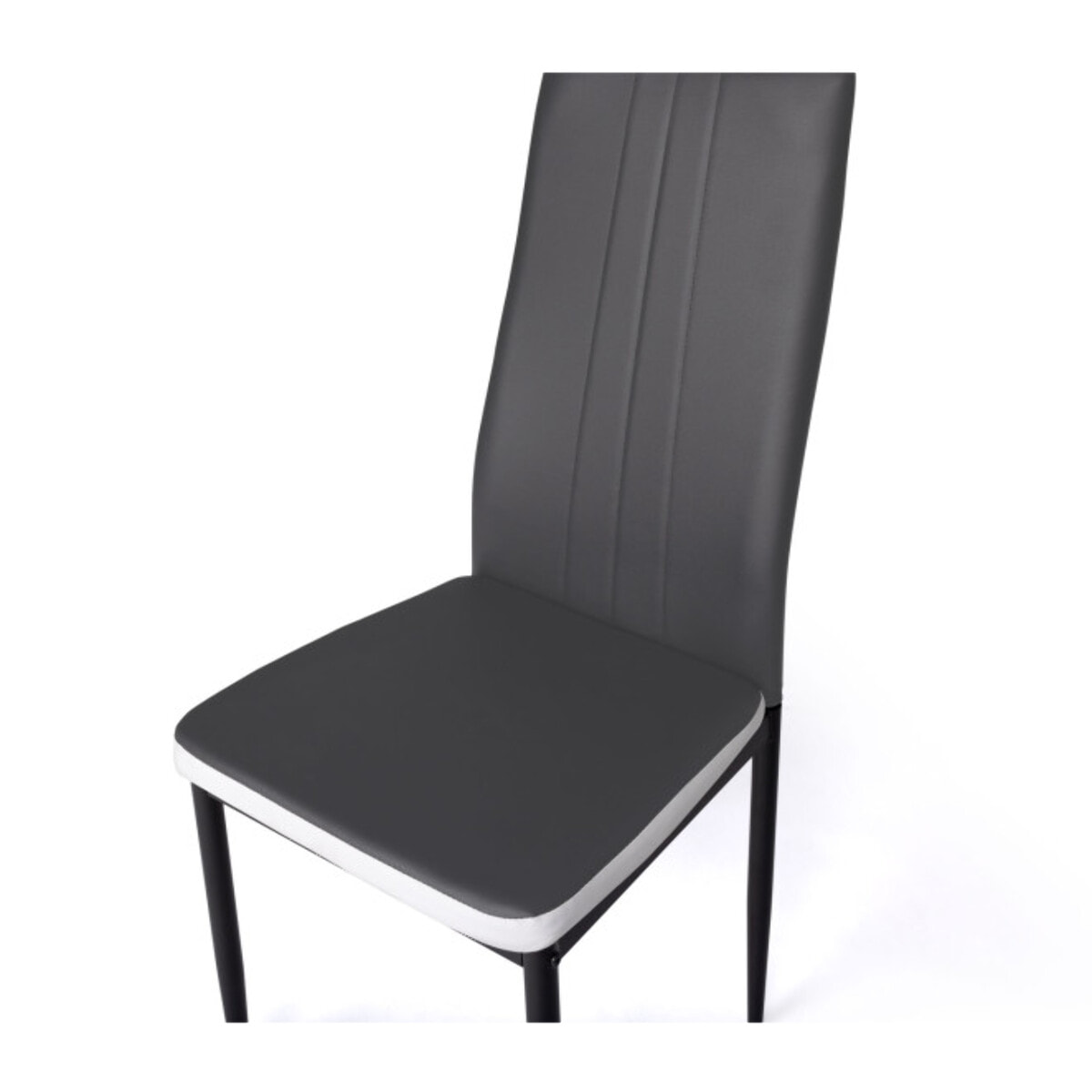 Chaises Jodie imitation cuir et pieds métal