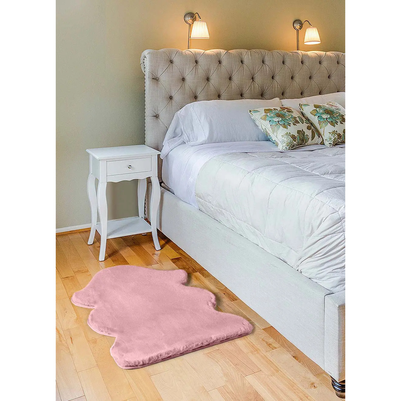 FOX Alfombra lisa lavable pelo largo en rosa, varias medidas disponibles