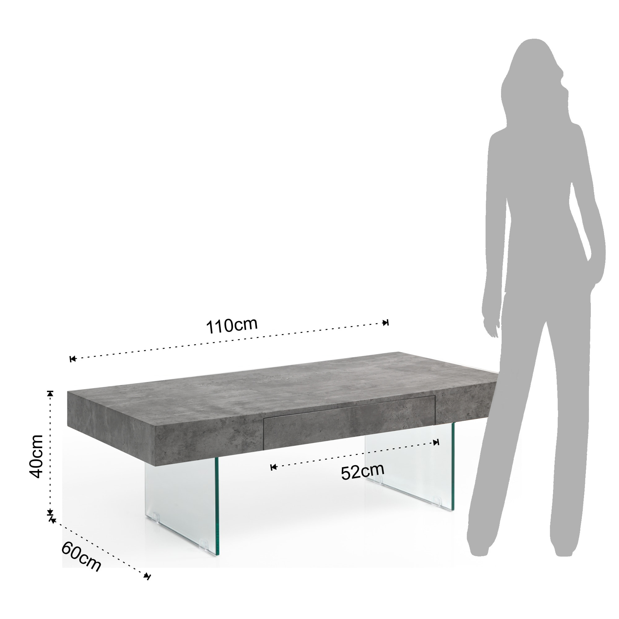 Tomasucci Table basse WAVER CEMENT Multicolore