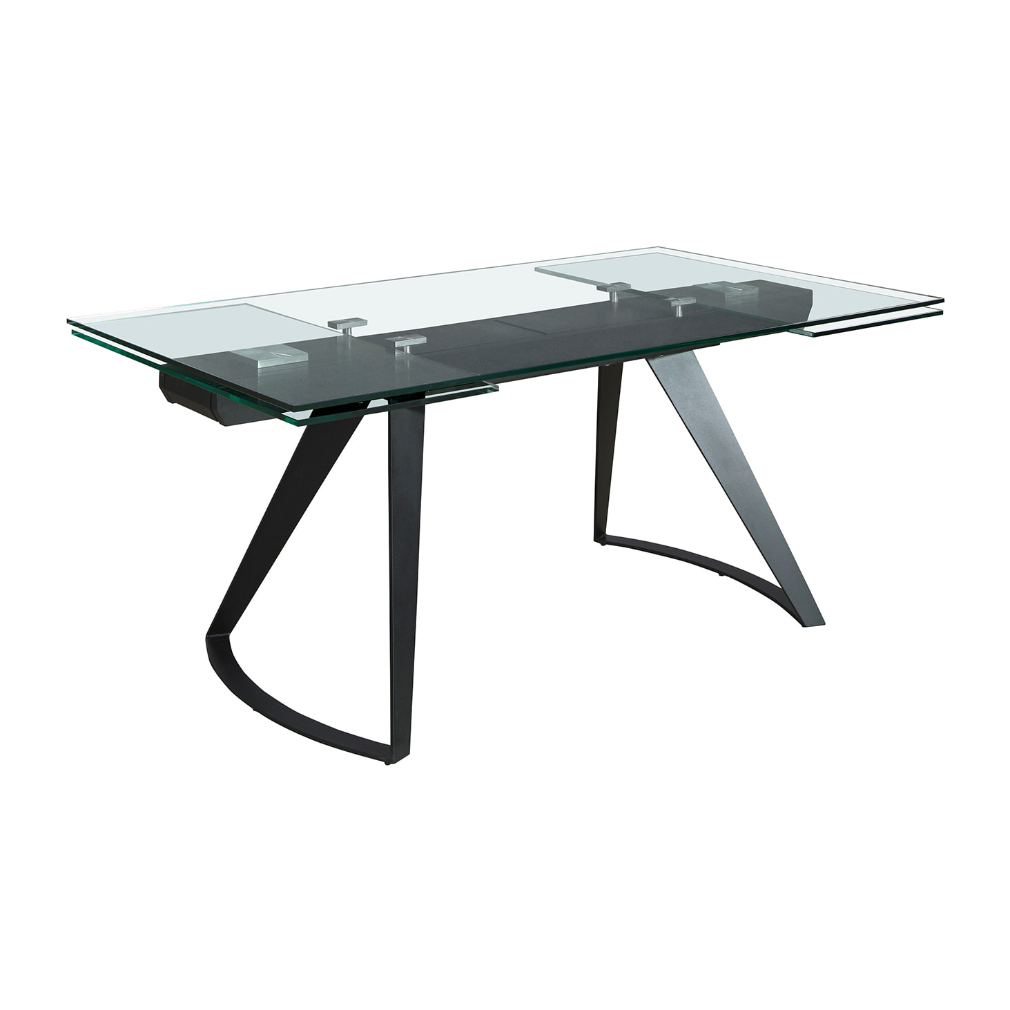 Mesa comedor Angel Cerdá extensible rectangular con tapa de cristal templado 180x100x75cm