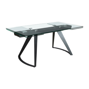 Mesa comedor Angel Cerdá extensible rectangular con tapa de cristal templado 180x100x75cm