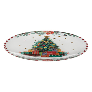 Assiette de présentation "Marché de Noël" D33cm motif sapin