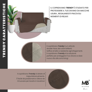 COPRIDIVANO TRENDY, Waterproof, Microfibra, No Stiro - MARRONE/PANNA