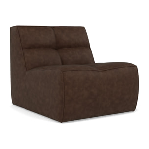 Alya - module d'assise sans accoudoir en simili - Marron