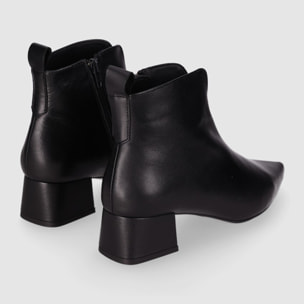 Botines de Piel - Negro - Tacón: 5 cm