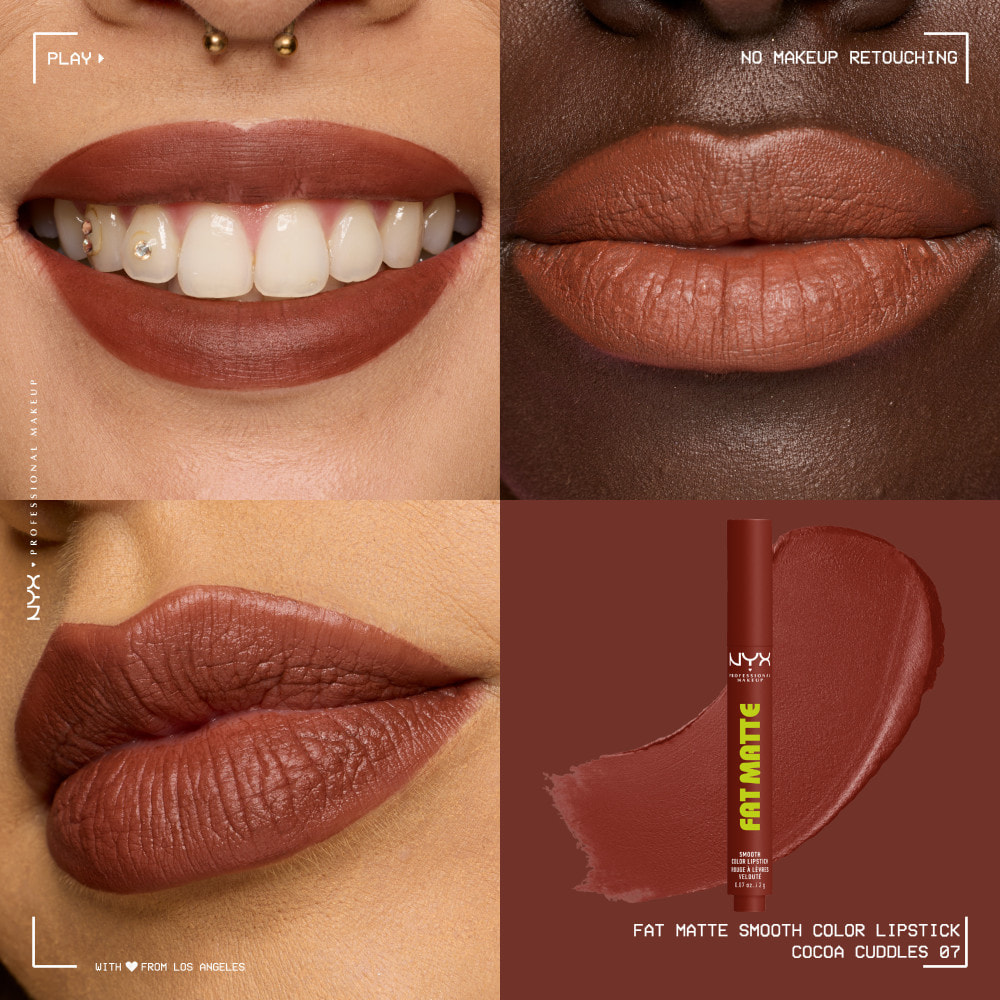 NYX Professional Makeup Fat Matte Rouge à Lèvres Mat Crémeux Cocoa Cuddles