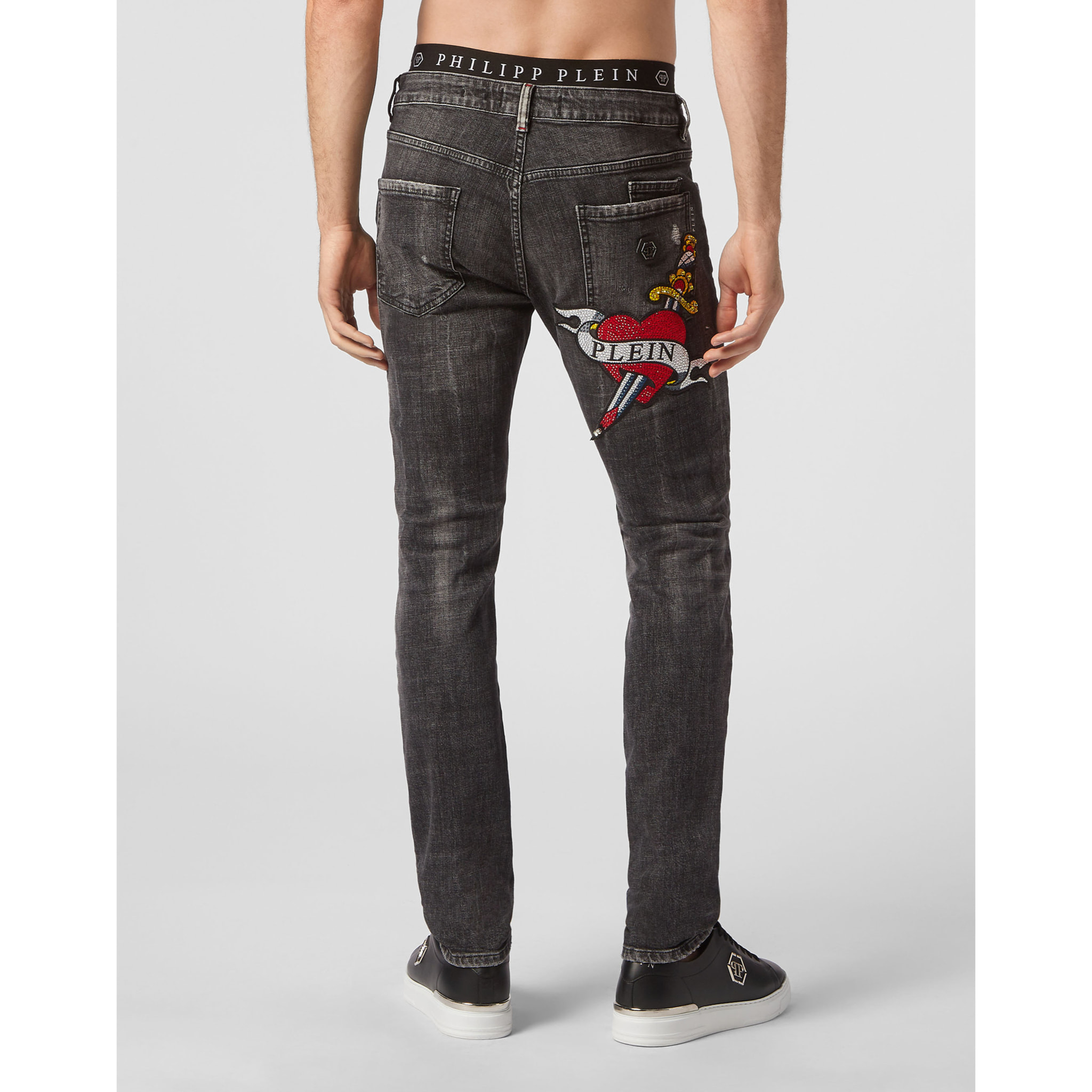 PHILIPP PLEIN Vaqueros de corte recto LOVE