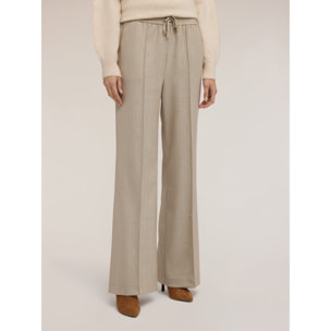 Motivi - Pantalones palazzo de franela - Beige
