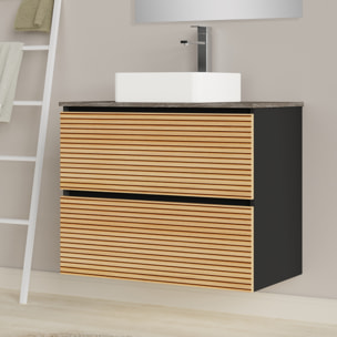 Ensemble de salle de bain BAMBU 2C, Alday, 80 cm, Solomon/Noir