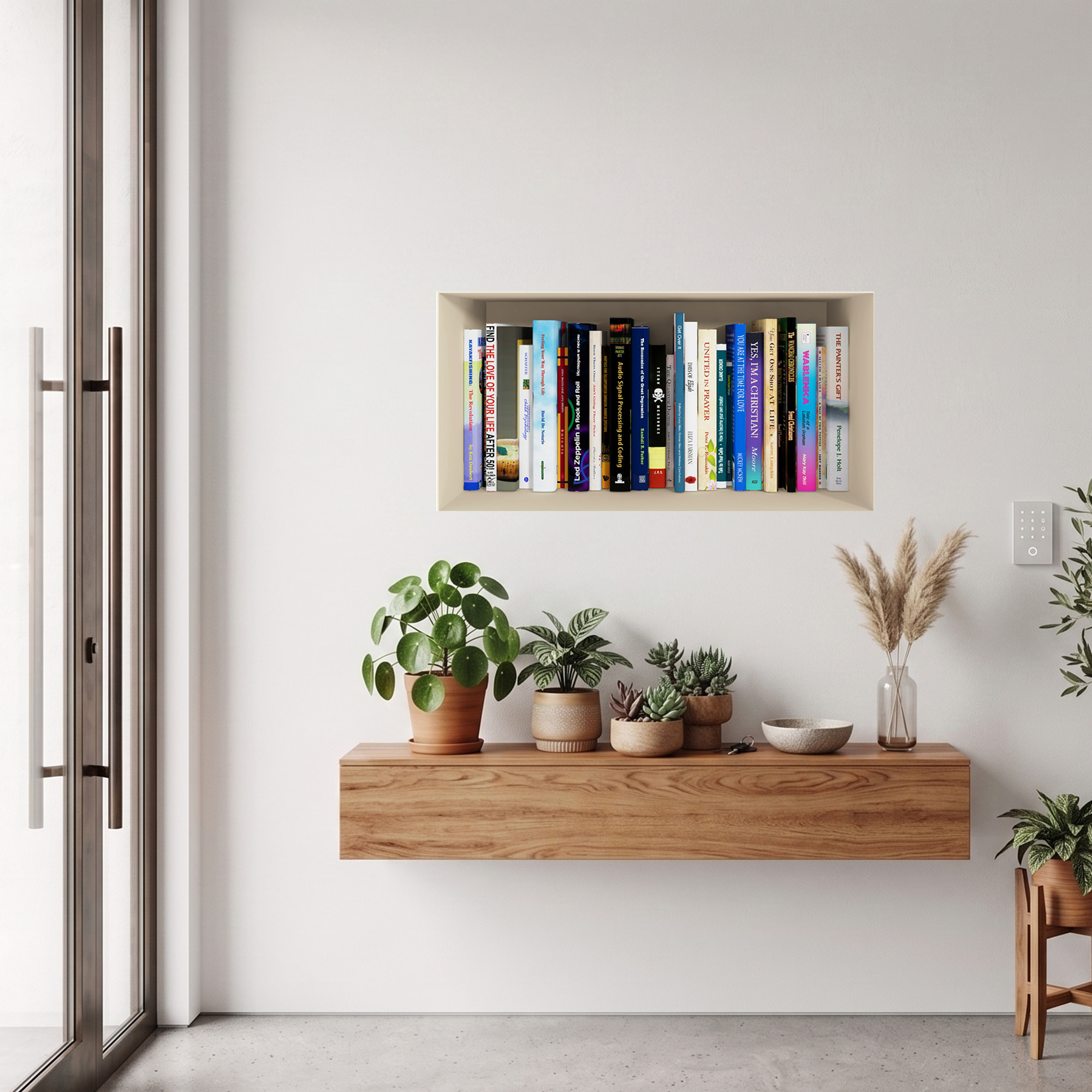 Stickers muraux 3D | Sticker Mural Autocollant effet 3D livres 1ère partie - Stickers adhésifs 3D Chambre Salon Trompe l'oeil