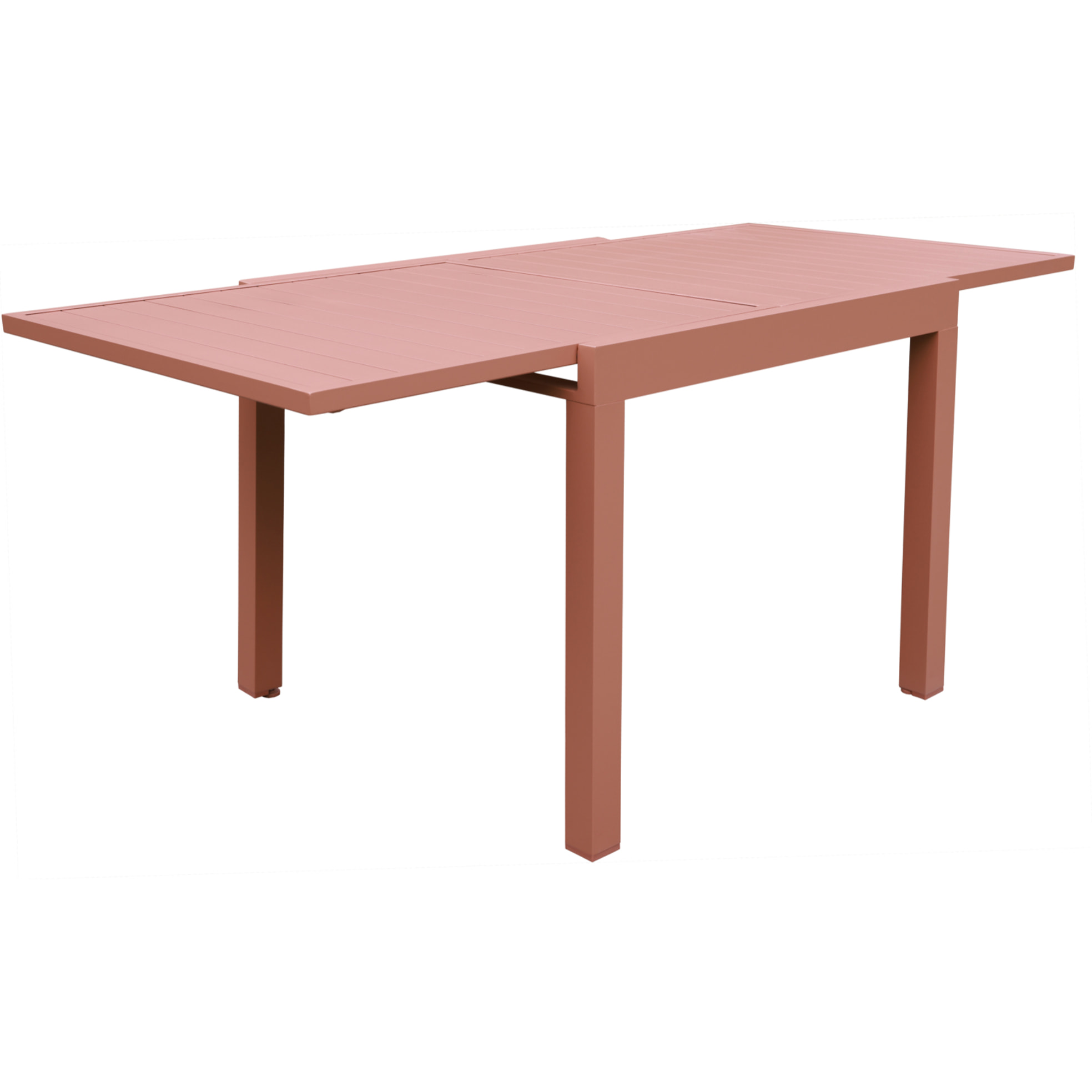 Salon de jardin VENEZIA extensible 90/180 en textilène terracotta 8 places - aluminium terracotta