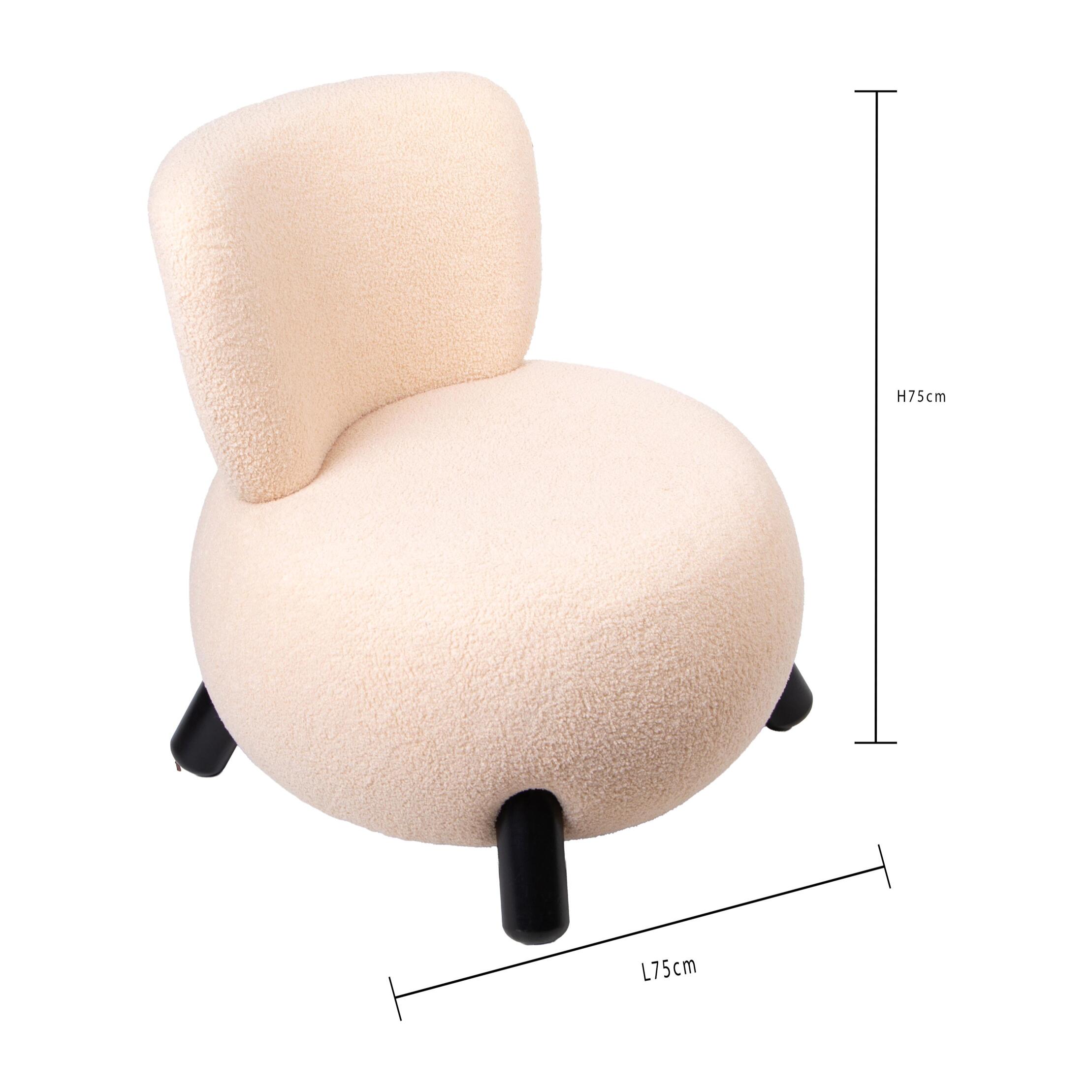 Poltrona teddy velvet - 75xH75x73cm - Pezzi 1 - Bianchi Dino SpA