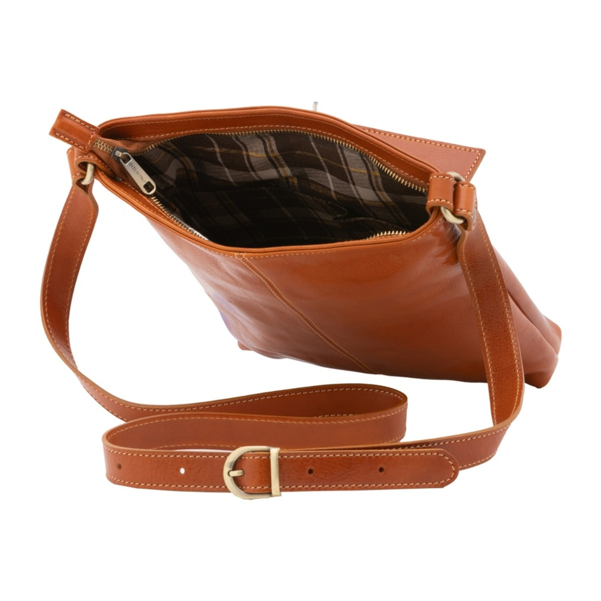 Borsa a tracolla uomo in vera pelle - Modello False - Made in Italy - 26.0 x 34.0 x 5.0 cm