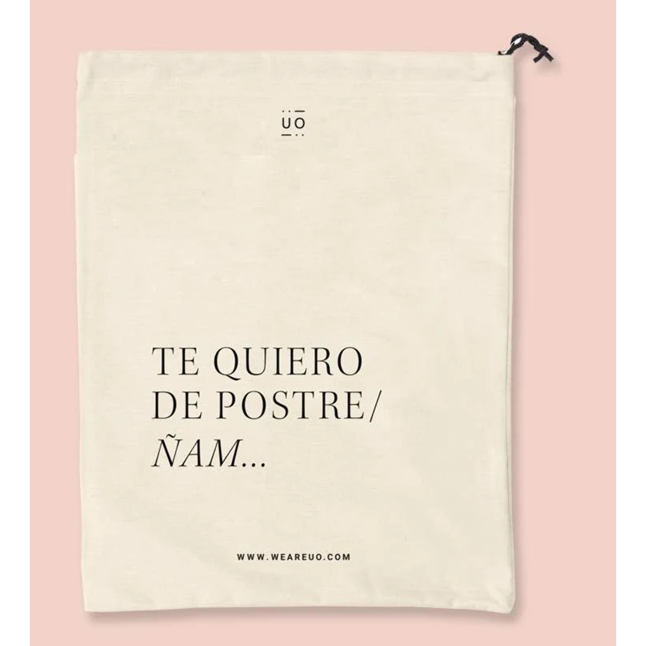 Bolsa tela regalo "Te quiero de postre. Ñam"