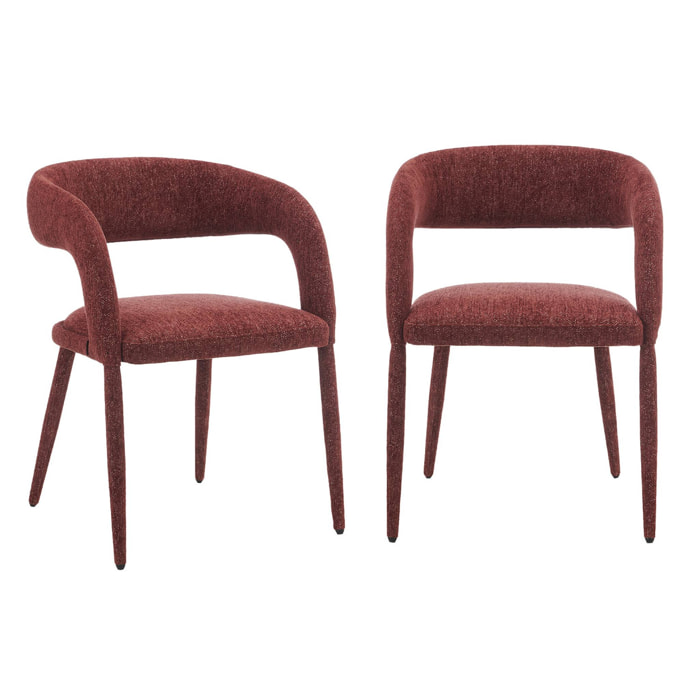 Fauteuil contemporain tissu (lot de 2) ALESSIA