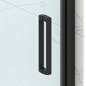 TEX-C ensemble porte compact/paroi 90x90cm anticalcaire avec profilés noir mat (SATTEXC90S90C)