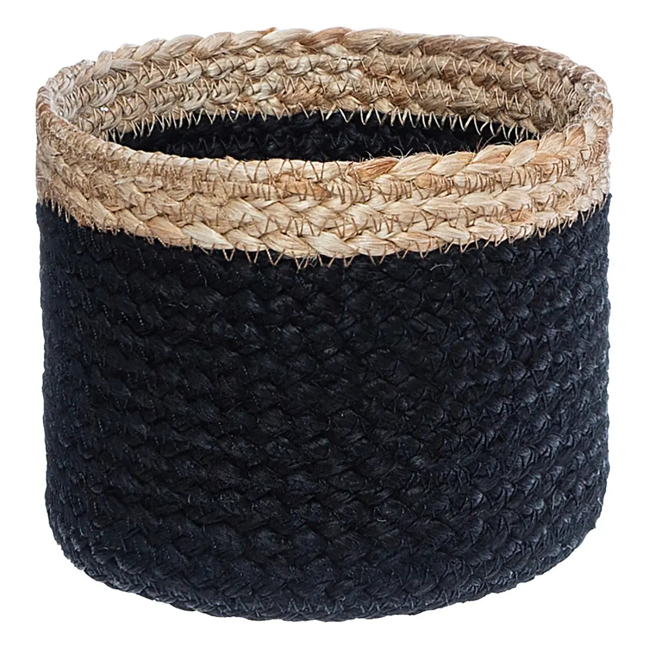 Set de 3 paniers - jute - noir