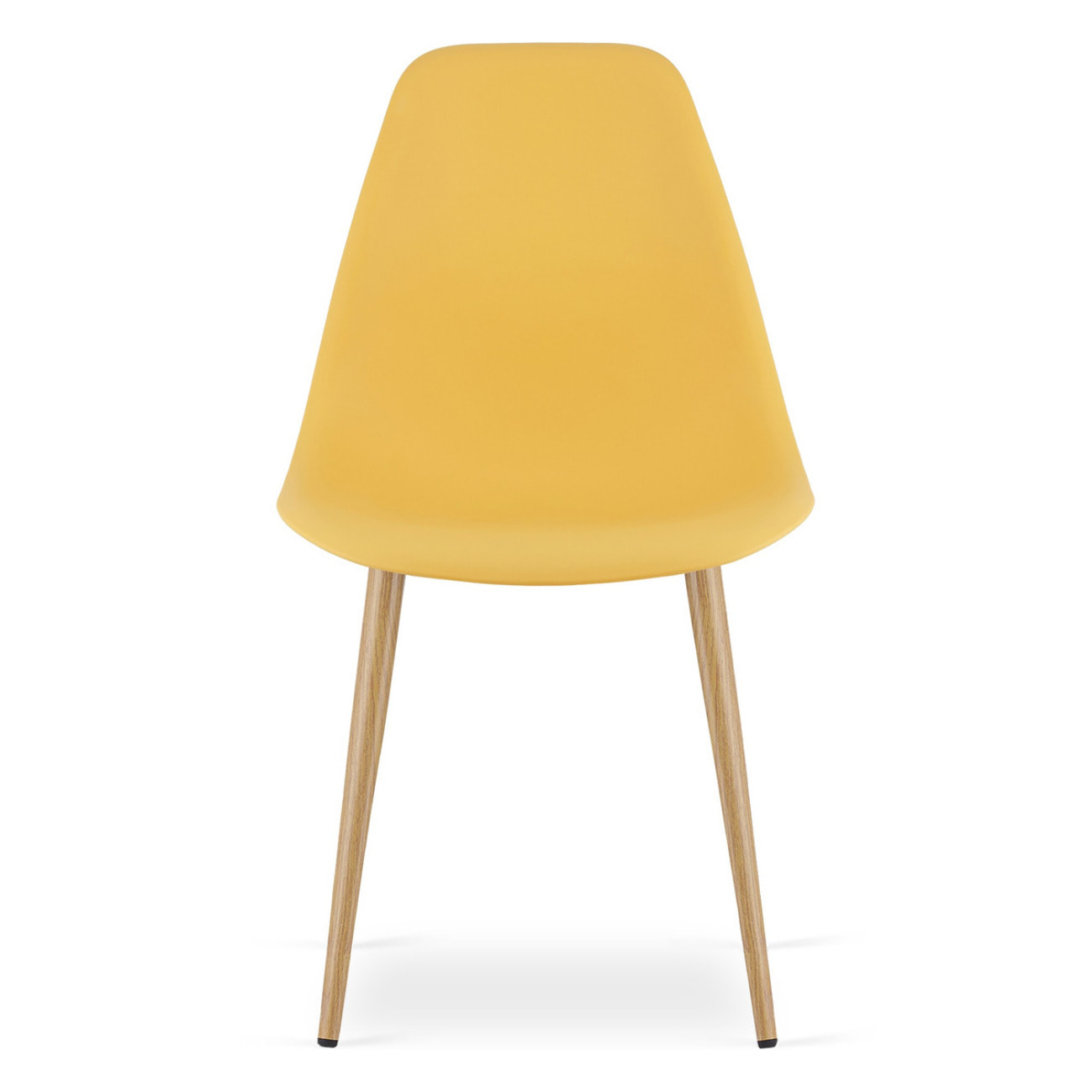 Sedia scandinava WAT color senape con gambe effetto legno