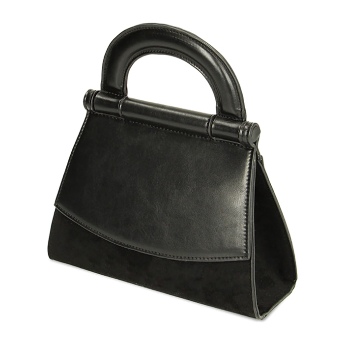 Mini-bag nera in microfibra