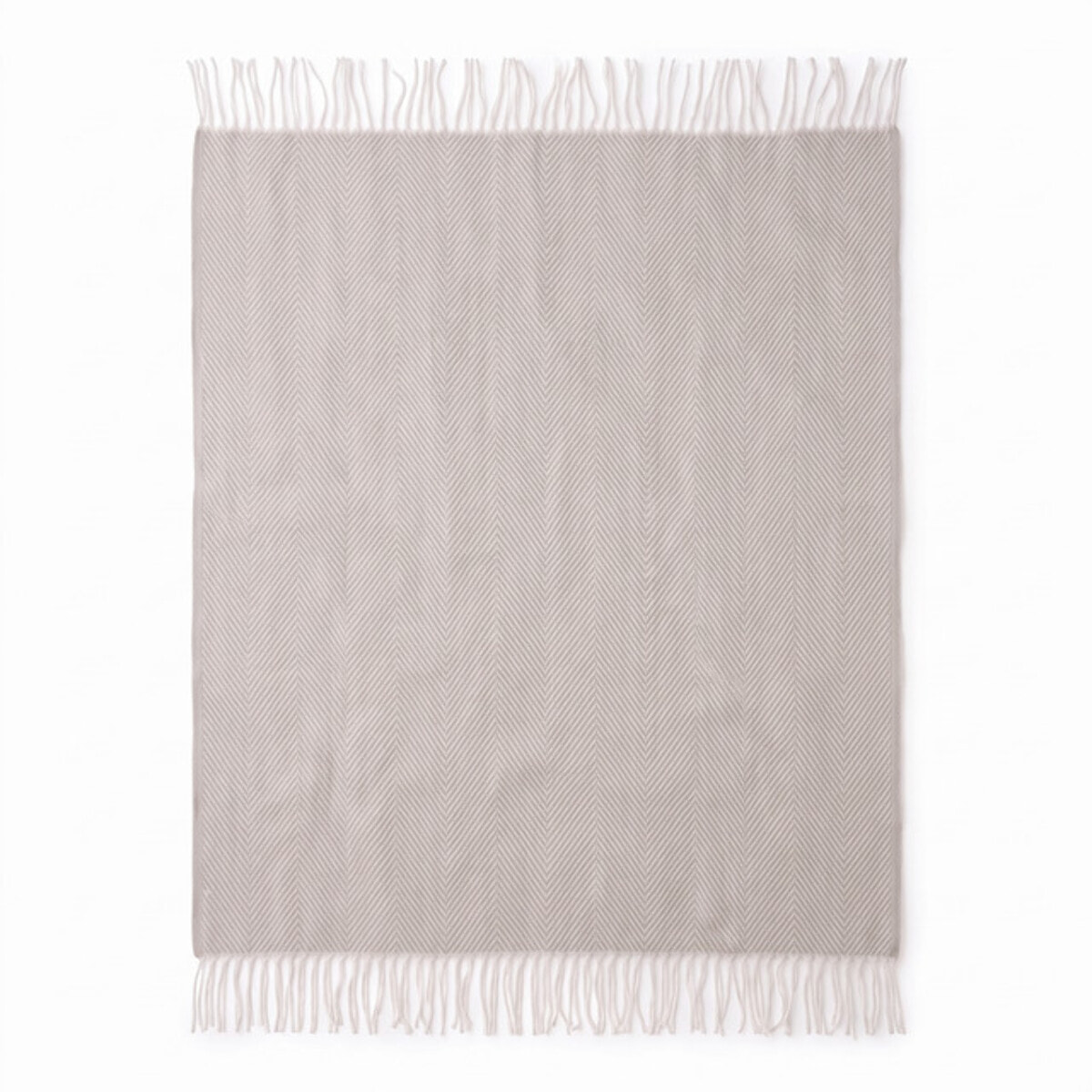 Plaid a spina di pesce in poliestere - Beige