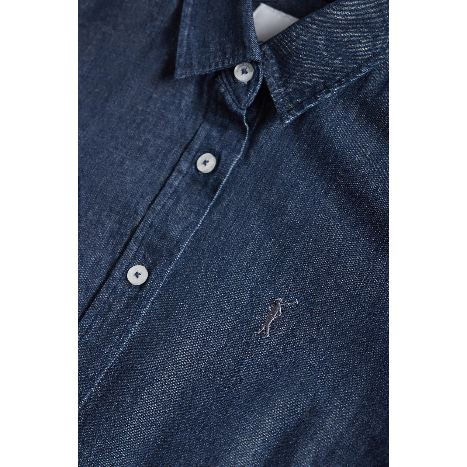 Camicia denim slim fit con logo ricamato Rigby Go