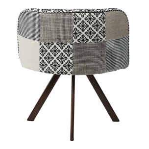 Lot De 4 Chaises Patchwork Et Table Gris