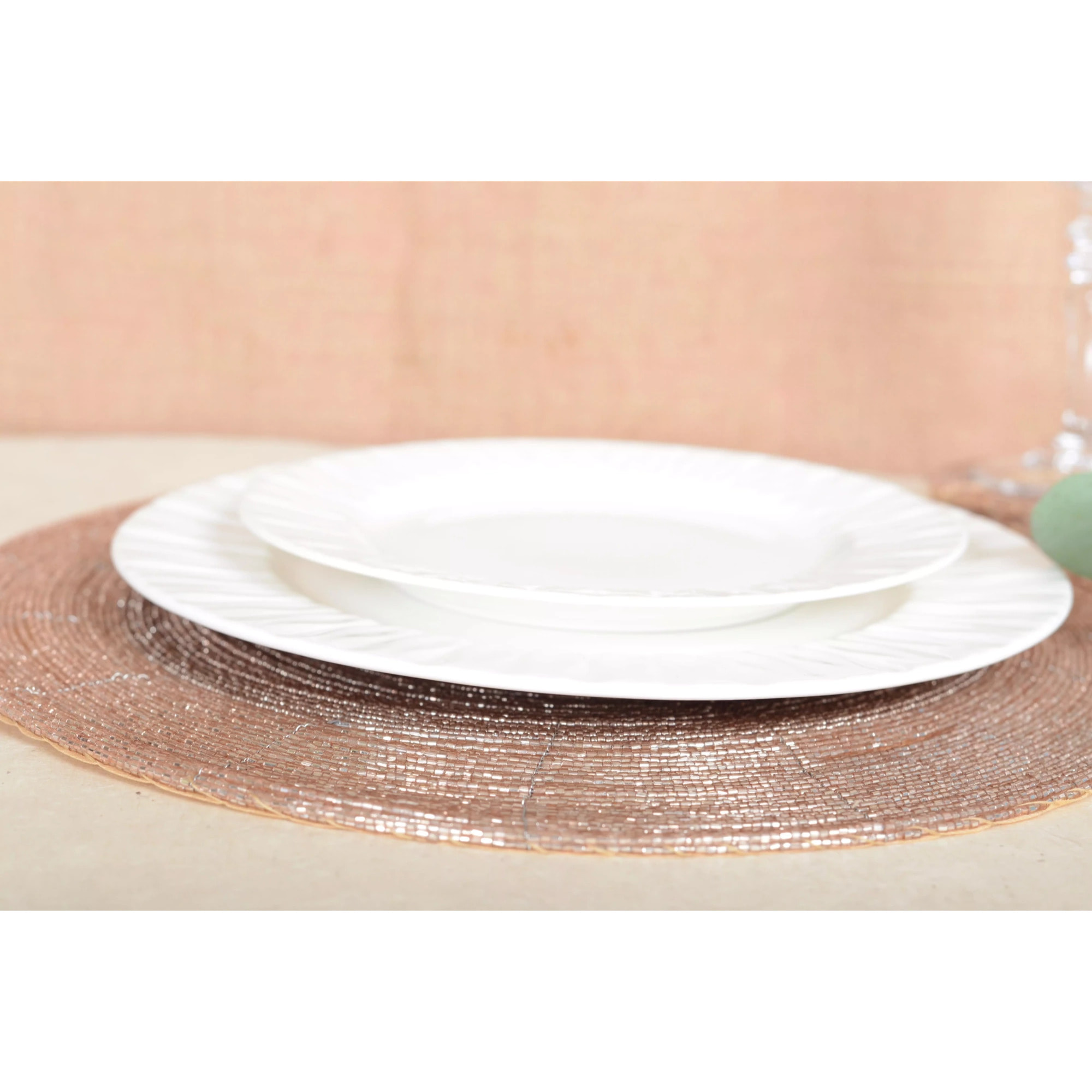 Lot de 6 Dessous d'assiette perle peche