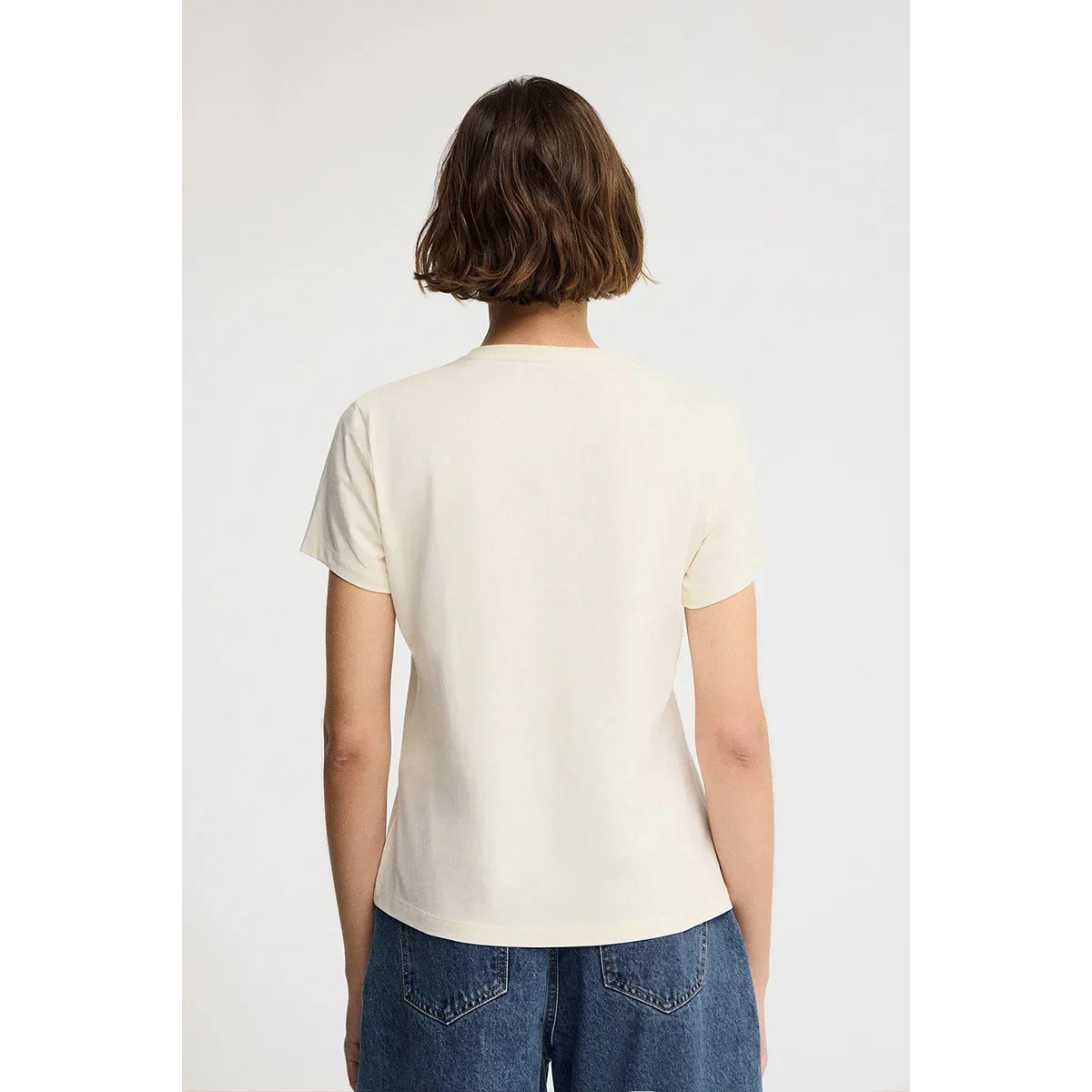 Maglietta ecrù slim fit con ricamo Established 2012 Polo Club