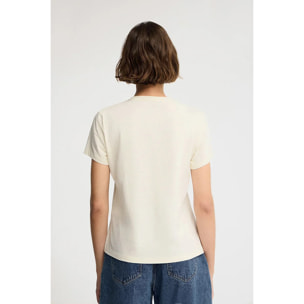 Maglietta ecrù slim fit con ricamo Established 2012 Polo Club