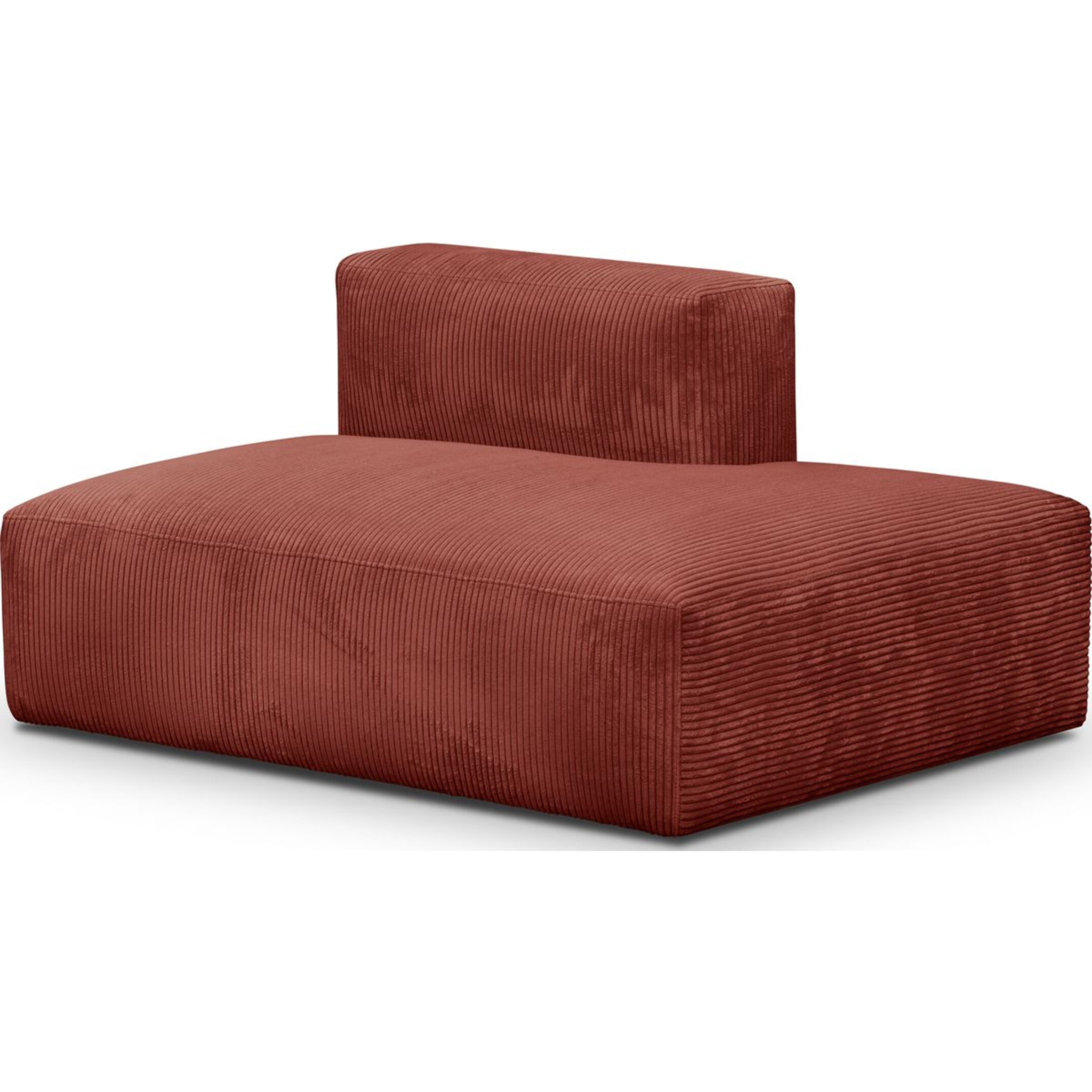 Canapé d'angle à gauche modulable 5 places en velours côtelé + pouf - MODULO