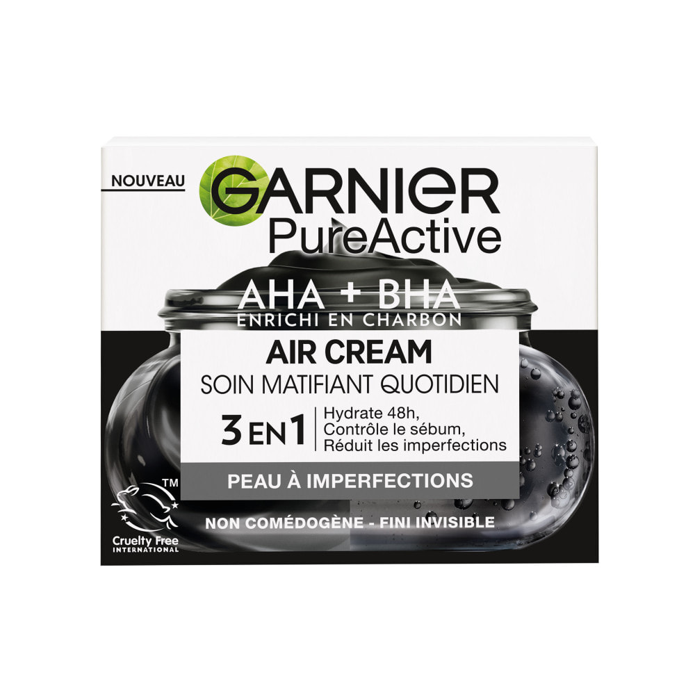 image-Garnier SkinActive PureActive Charbon Air Cream Soin Matifiant Quotidien 50mL