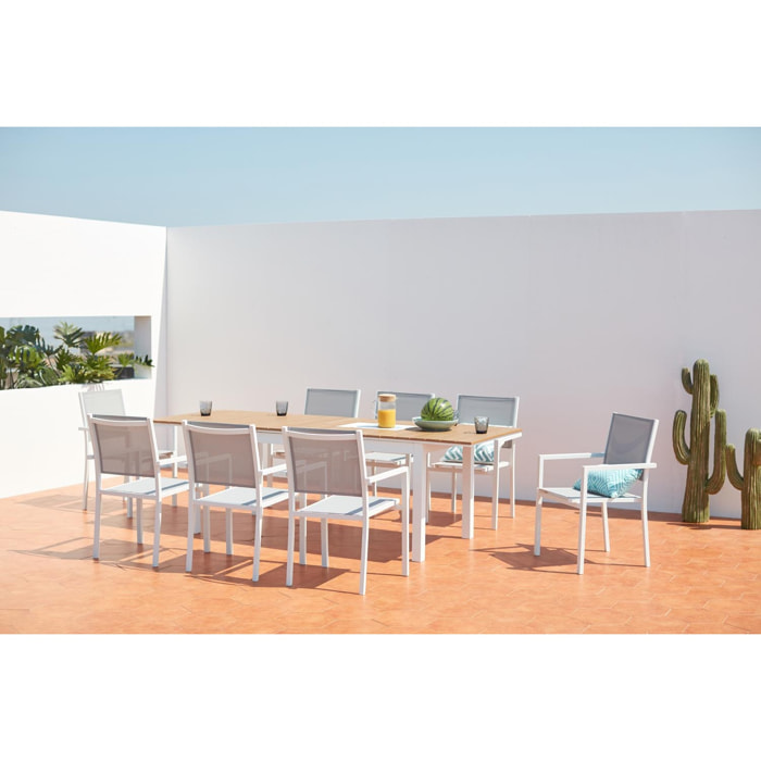 Salon de jardin repas 8 places en aluminium  MIDA