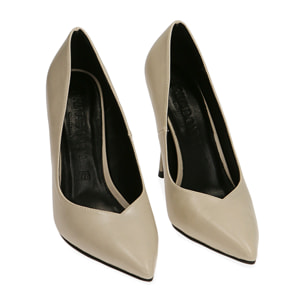 Zapato de tacón color marfil, tacón 10,5 cm