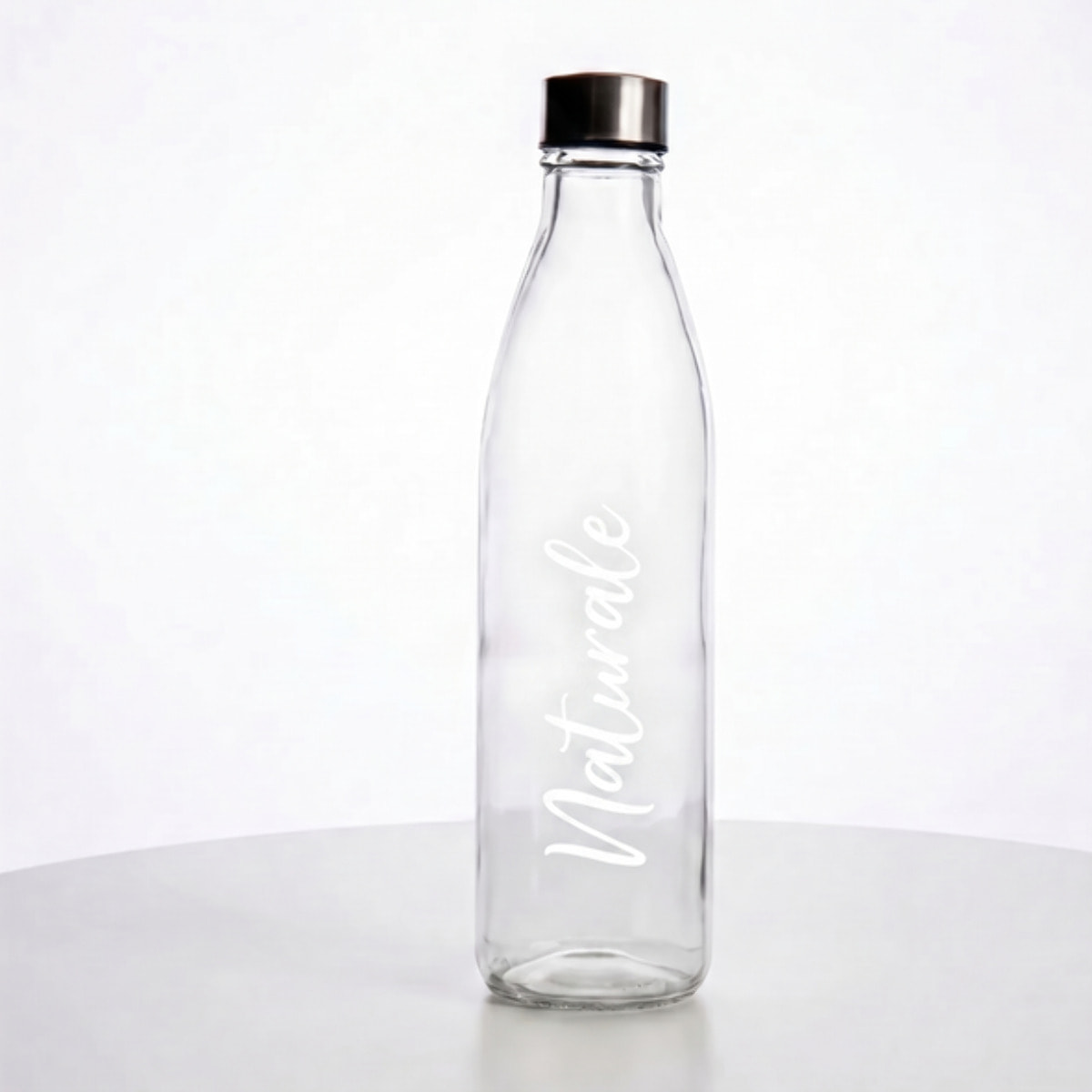 Set 6 bottiglie in vetro da 1 litro con tappo in acciaio inox, bottiglie per acqua naturale e frizzante, resistenti e riutilizzabili, design elegante per tavola e frigorifero, facili da pulire, ideali per casa ristorante e ufficio