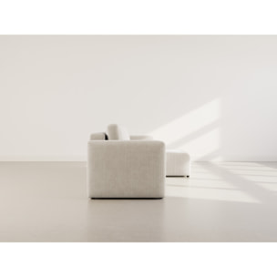 Canopy - canapé d'angle réversible 4 places convertible avec coffre en velours côtelé - Beige