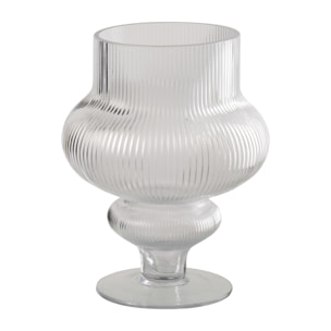 J-Line Vase Ada Cotelé - verre - transparent - small