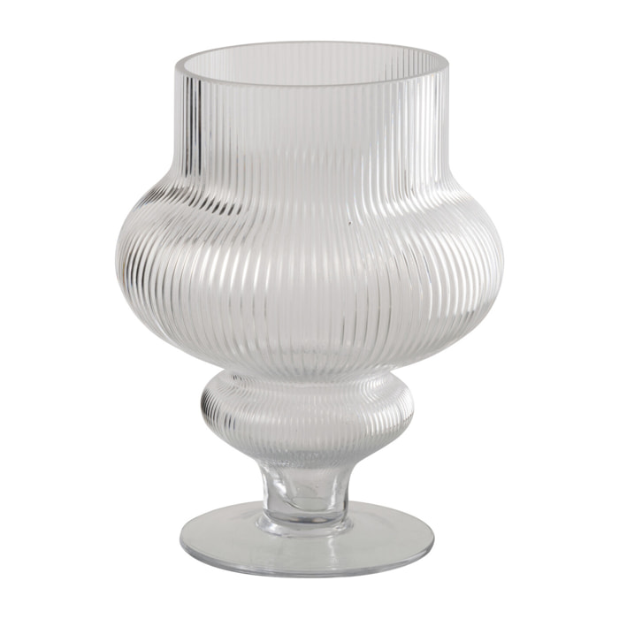 J-Line Vase Ada Cotelé - verre - transparent - small
