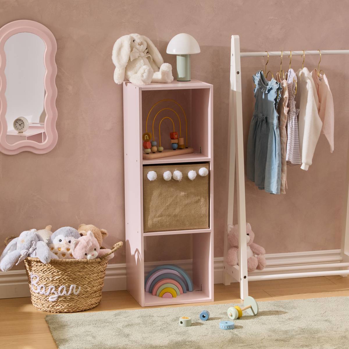 Étagère Enfant Mix'n modul 3 Cases Rose  L. 32.4 x P. 30 x H. 94.8 cm