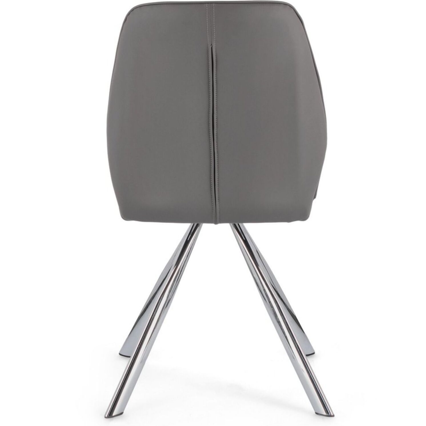 Set di sedie MAXWELL similpelle grigio e gambe acciaio cromato