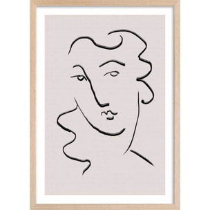 Affiche Simple Ligne No2 Affiche + cadre en bois - Chêne