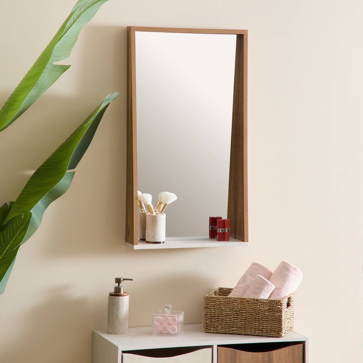 Miroir Come rectangulaire 43x77cm marron