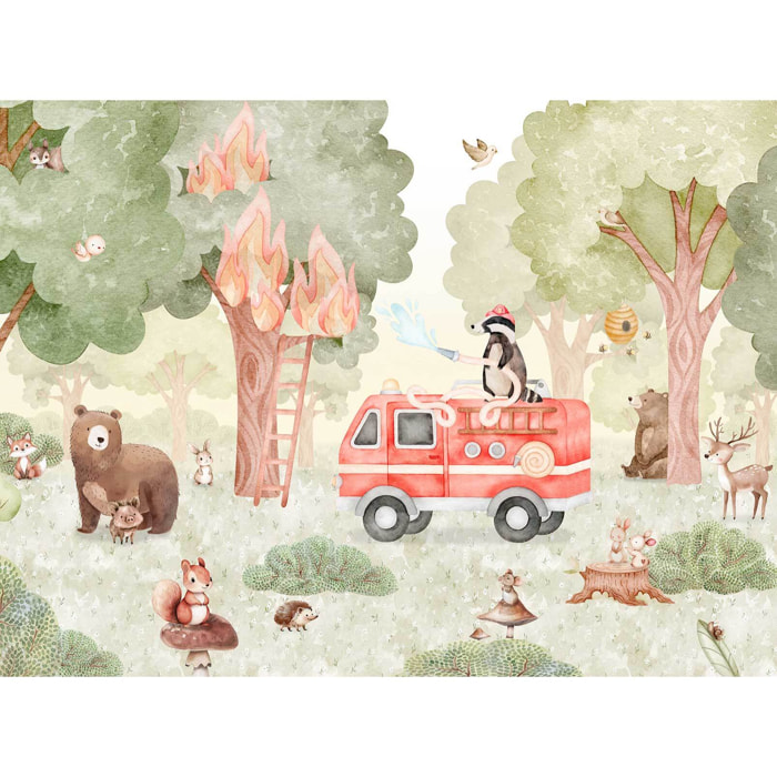 Papier peint animaux Les Sauveurs de la Forêt Intissé