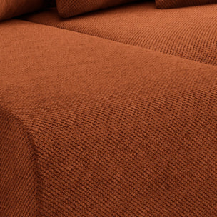 GLORIA - Canapé d'angle droit convertible 4 places en tissu terra