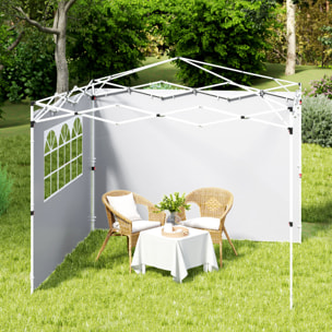 Parois latérales pour tonnelle 3x3m avec fenêtre polyester blanc