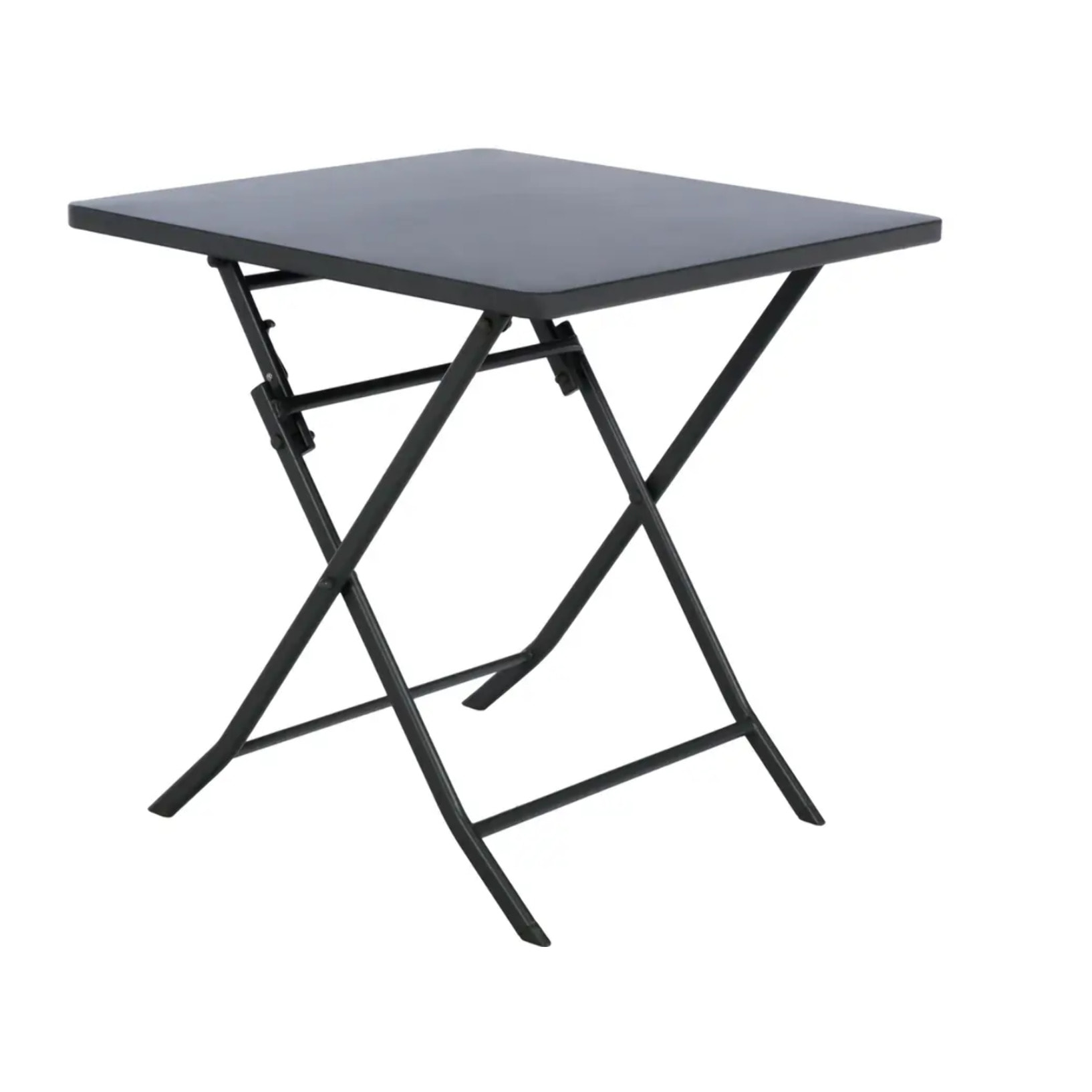 Table de jardin pliante carrée "Greensboro" graphite 2 places en acier traité époxy