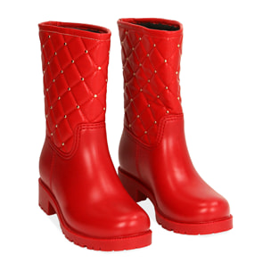 Botas acolchadas rojas en PVC