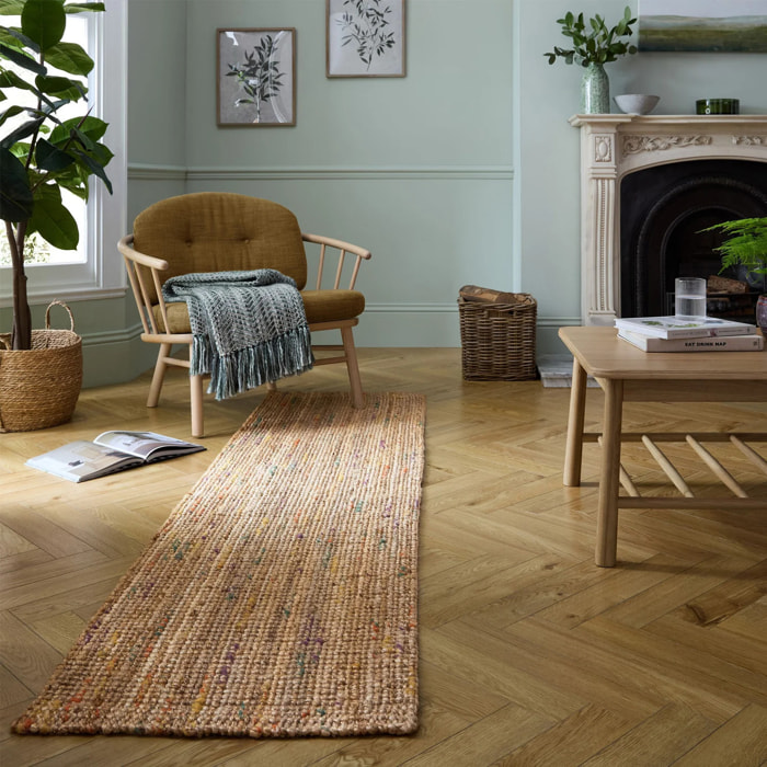 Tapis de couloir en jute coloré SARITA